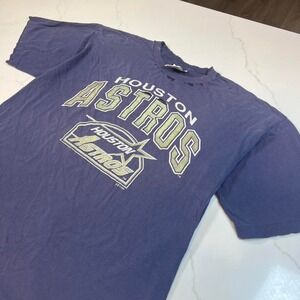 90s Logo Athletic T-Shirt Mens XL Houston Astros Distressed Blue Vintage MLB Tee